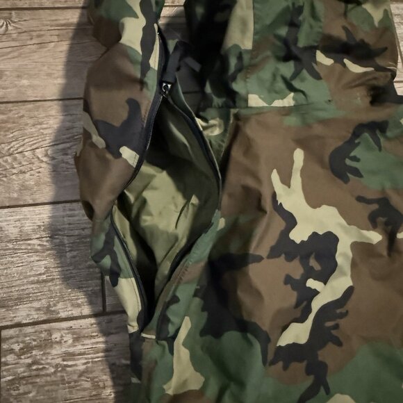 US Military Jacket Woodland Camo Cold Weather Parka Hood Medium Long - Picture 7 of 10